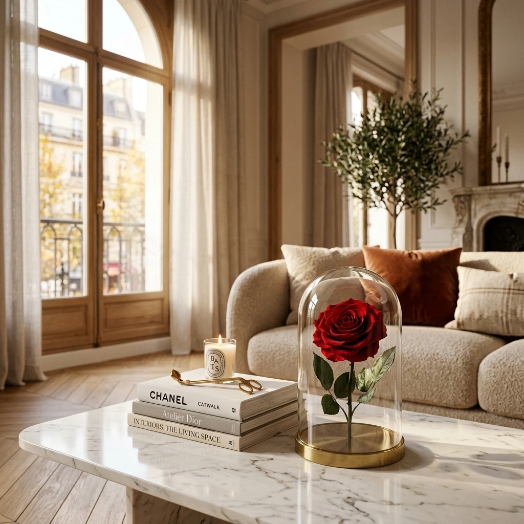 Styling Beauty and the Beast rose in luxury home decor