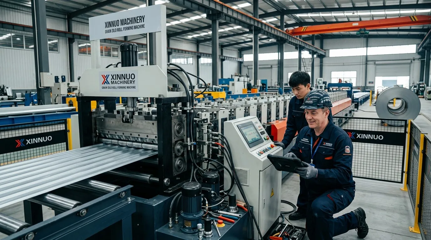 Xinnuo Machinery Senior Technician Providing Maintenance Support for Grain Silo Machine