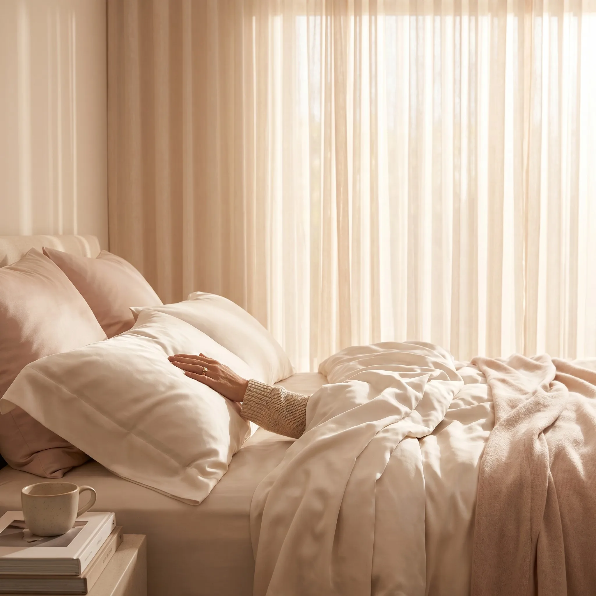 22 momme silk bedding in a refined bedroom