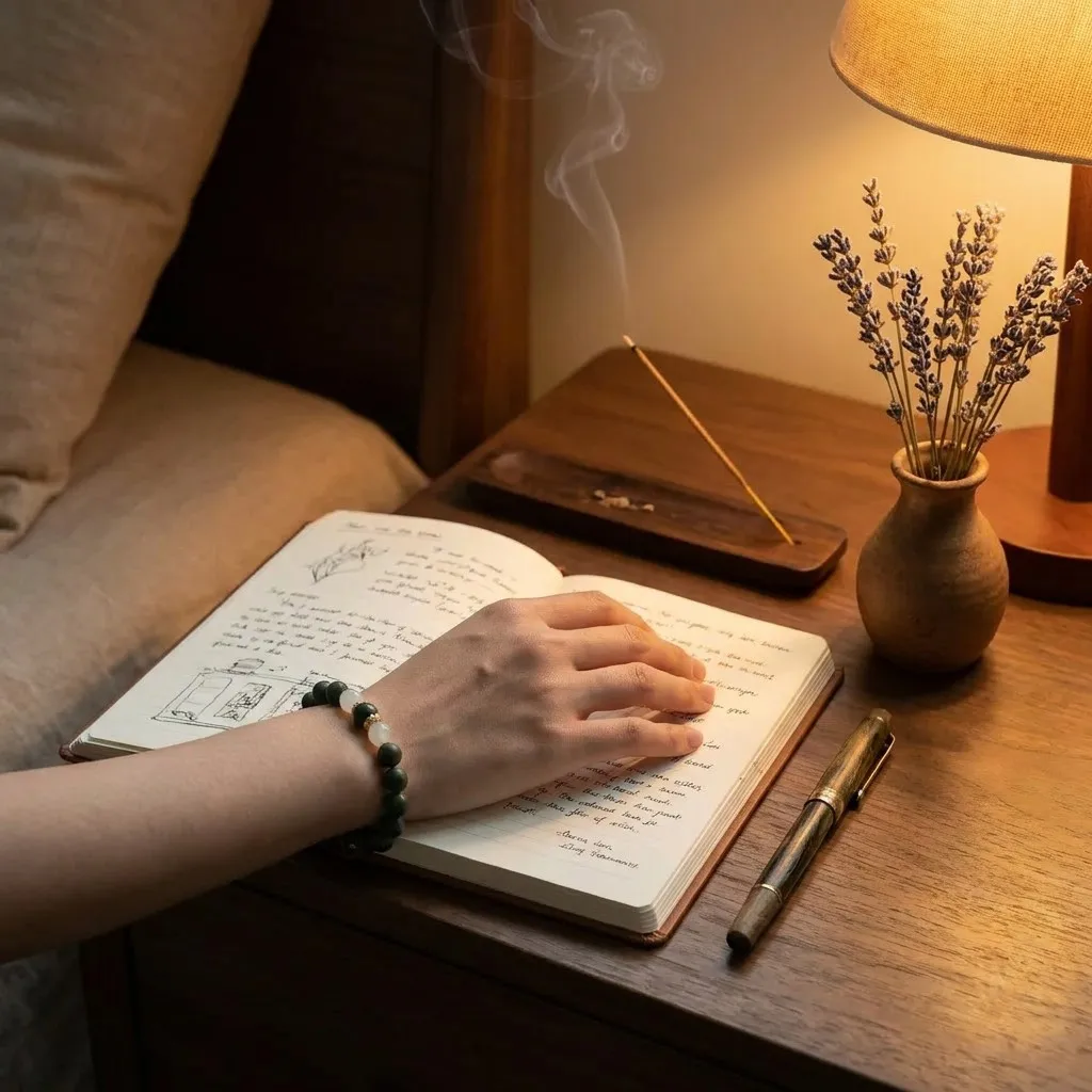 Nightfall bracelet during journaling