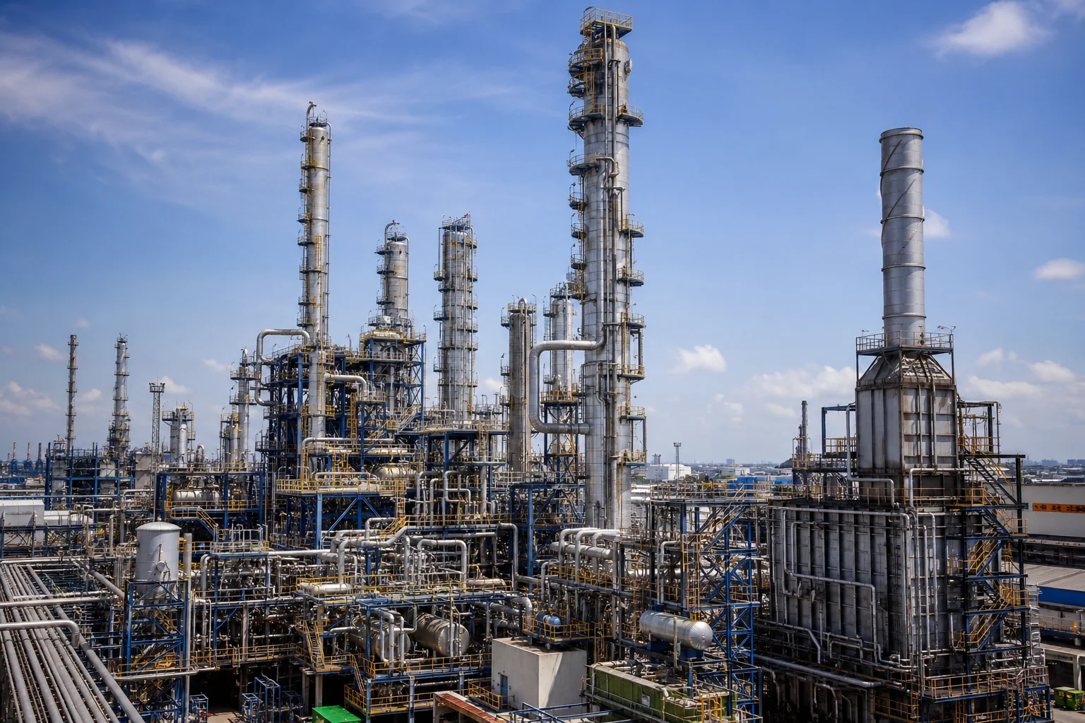 Petrochemical ethylene cracking plant and refinery operating with radiant furnace tubes