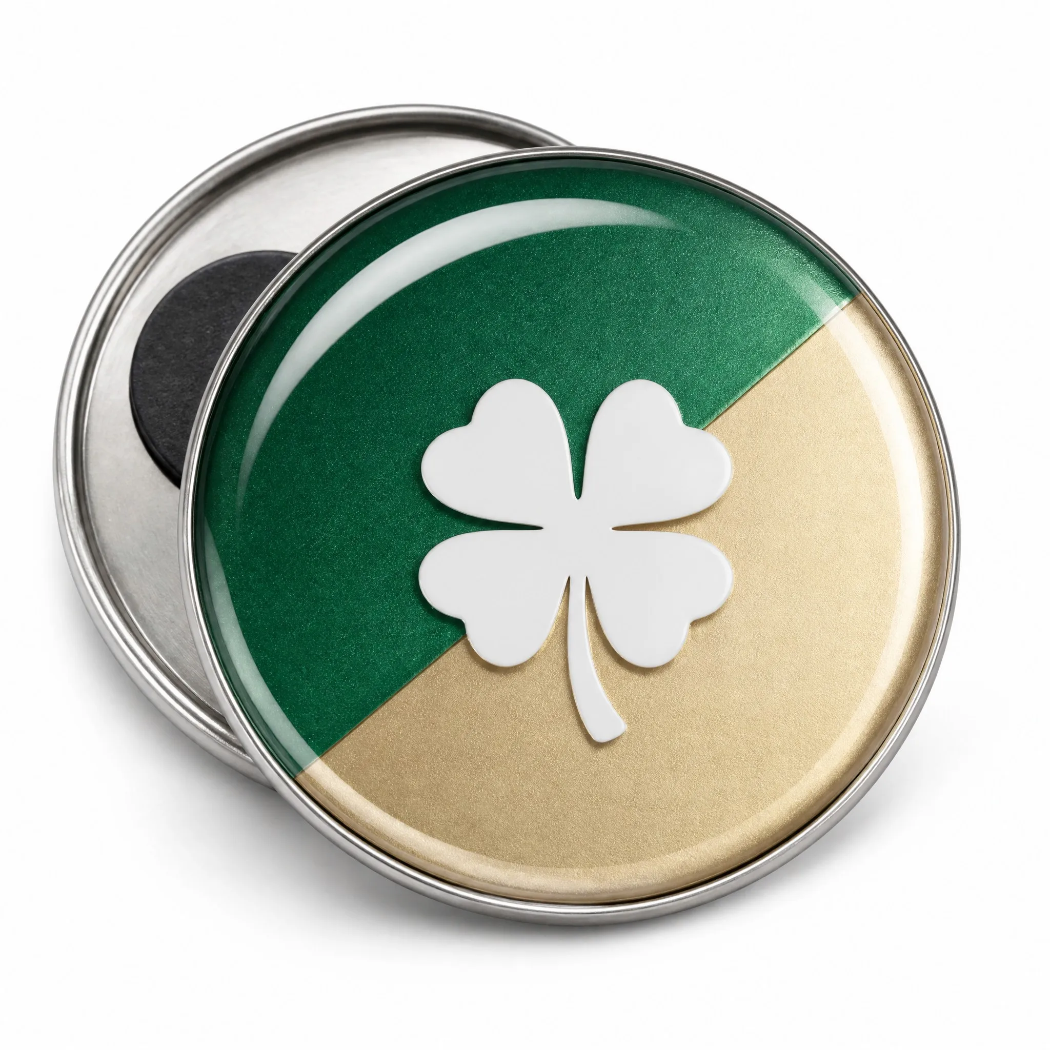Custom epoxy dome magnetic button badge front view