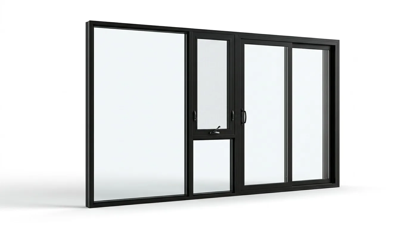 Aluminum window and door combination unit 3D product rendering China Richocean