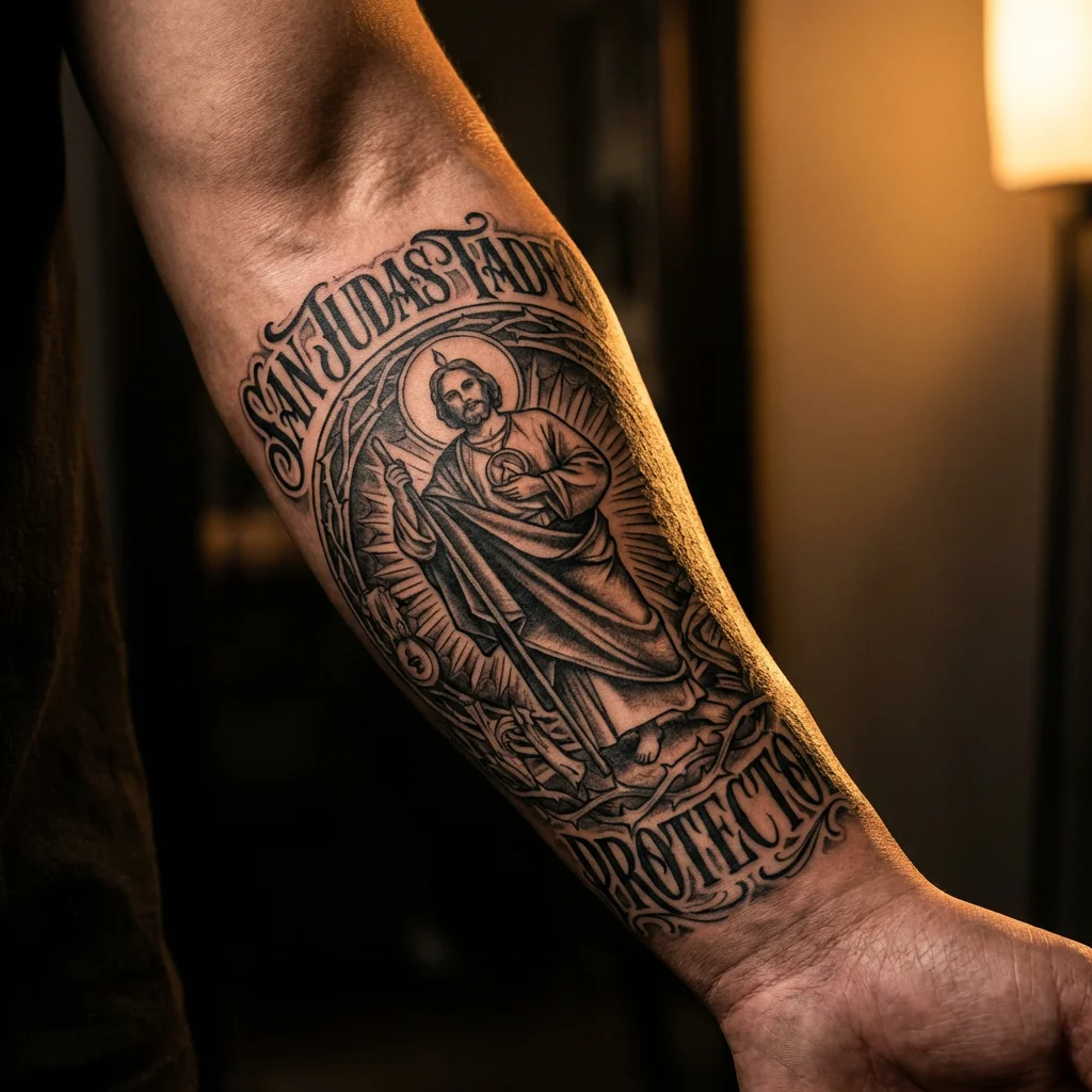 San Judas Tadeo Tattoo Design