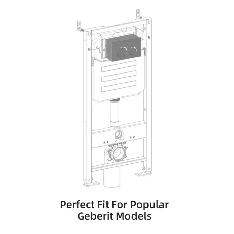 Graphite ABS Dual Flush Plate With Light Circular Buttons For Concealed Cisterns
