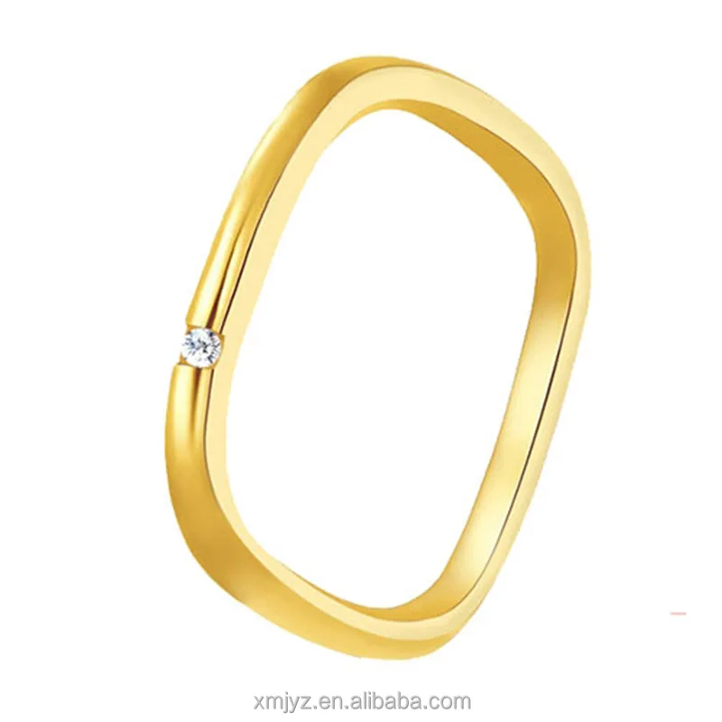 

Vietnam Placer Gold Jewelry Brass Gold-Plated Accessories Micro-Inlaid Gem Love Heart-Shaped Ring Women's Jewelry