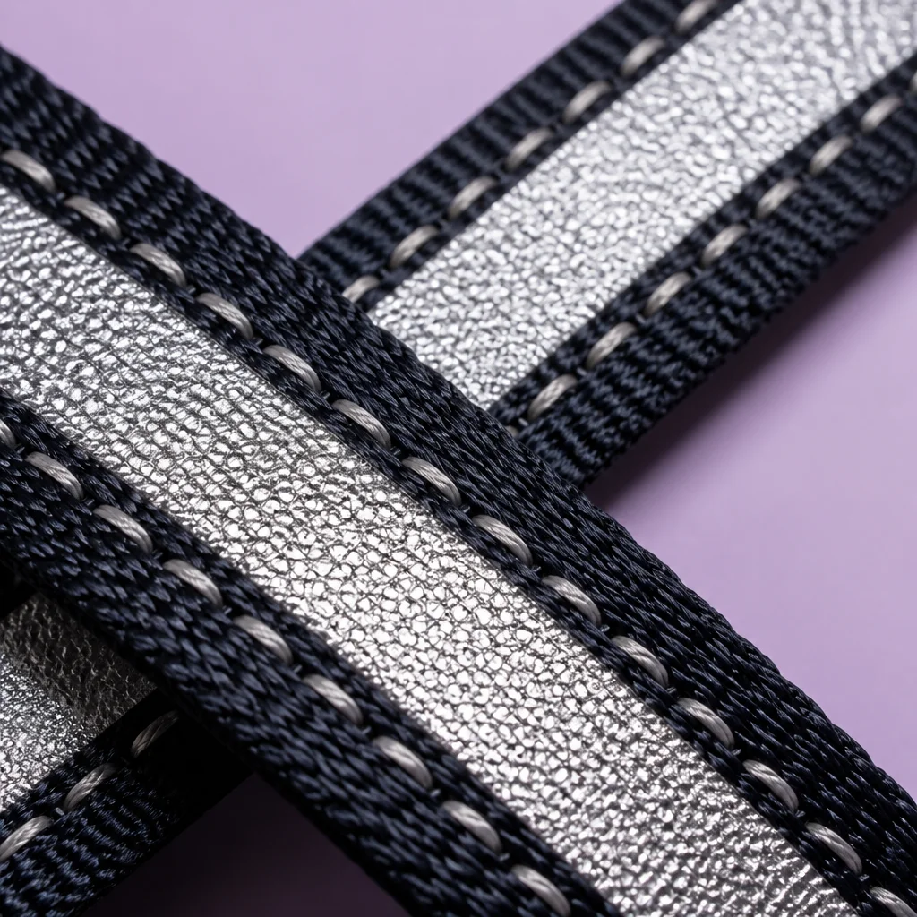 Reflective Thermal Micro Stripe Macro & Double Needle Edge Stitching Detail