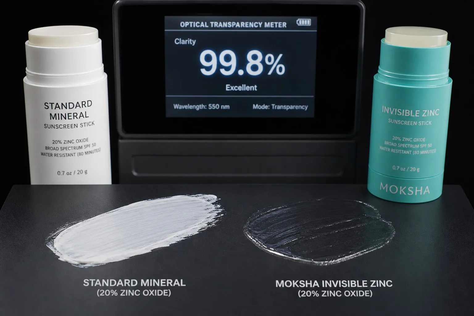 Invisible Zinc vs Chemical Stick: Comparing optical clarity and active stability