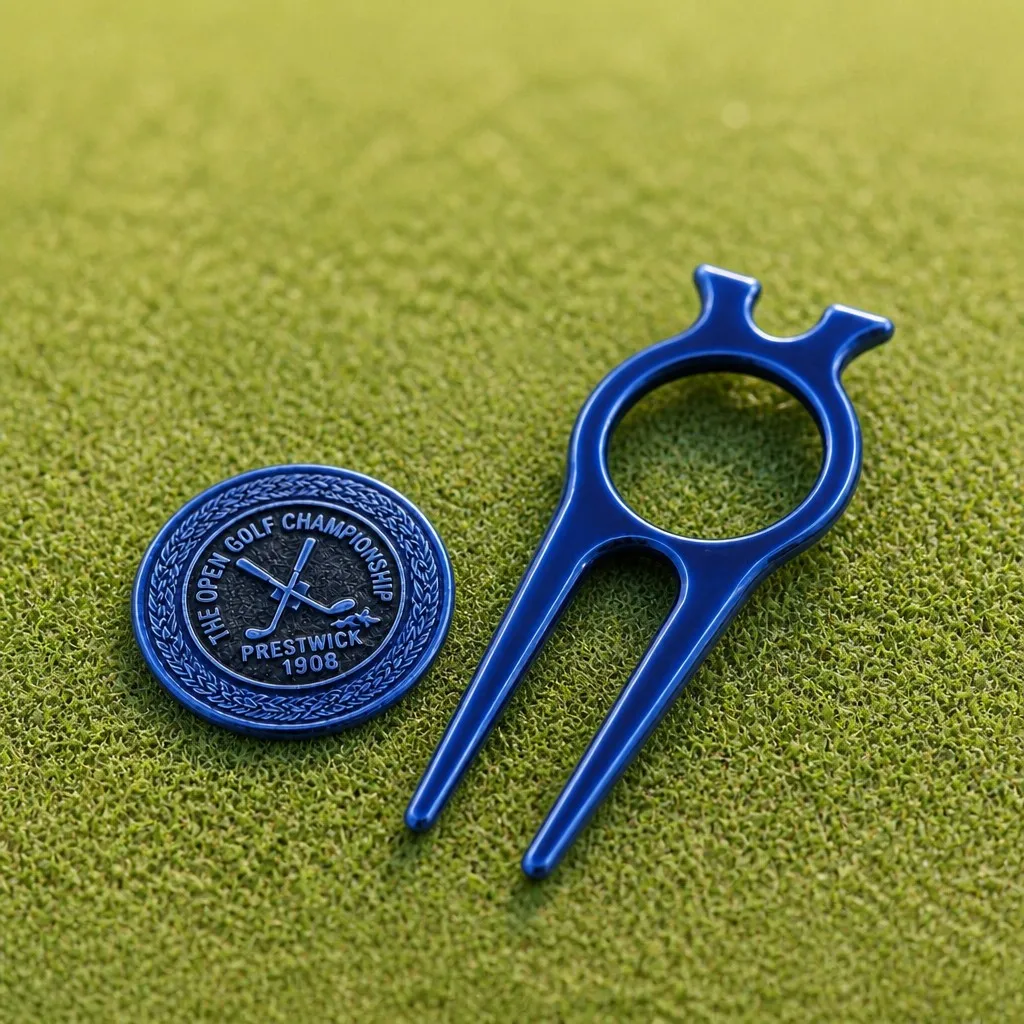 Ball marker marking position on the green