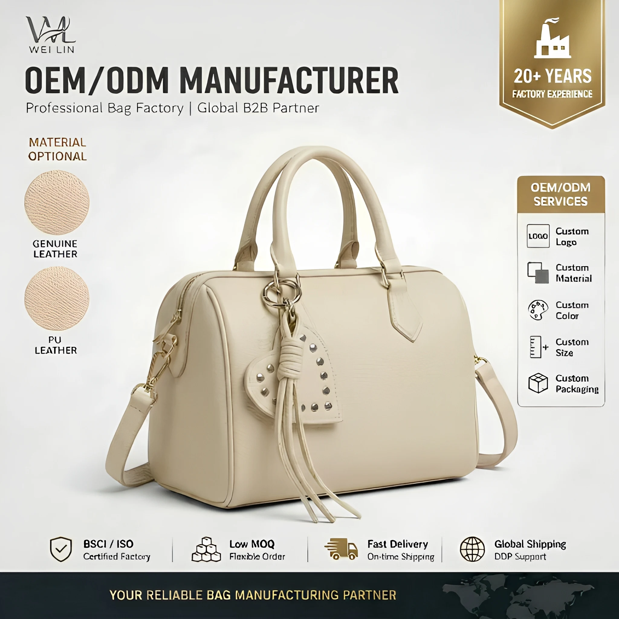 Silver Grid Commuter Handbag