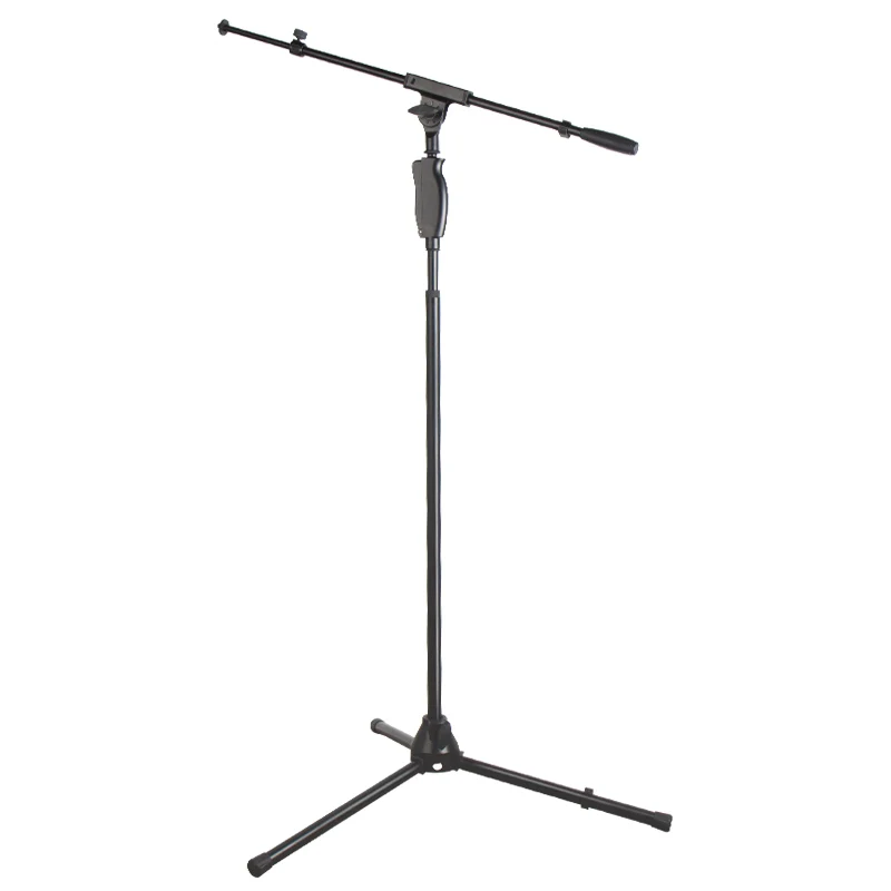 

Single Hand Adjustable Height Metal Handle Floor Microphone Stand Heavy Duty Professional Tripod Suitable for Recording Studio