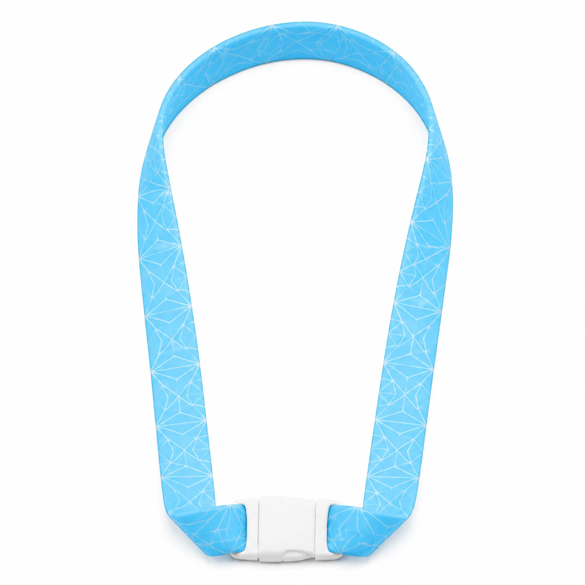 Custom silicone lanyard with white safety clip on pure white background