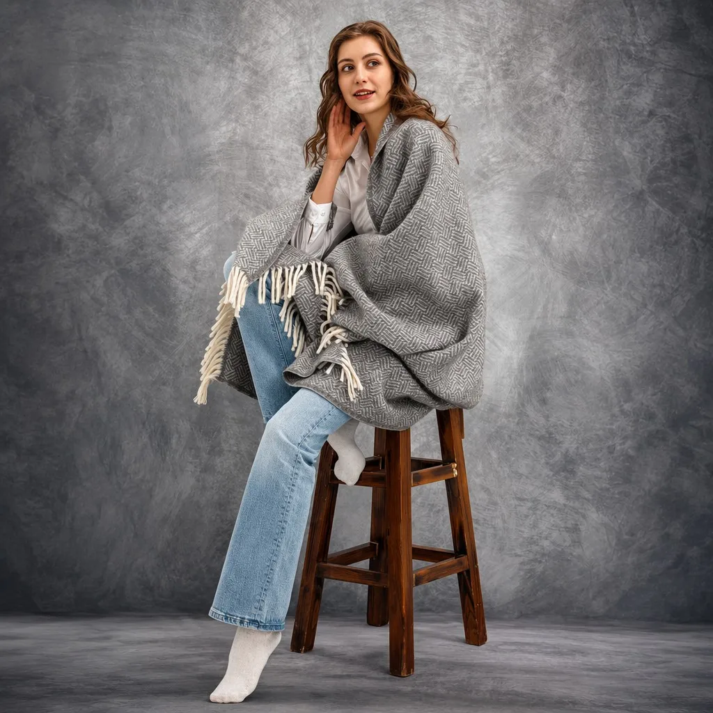 Studio portrait with textured backdrop
