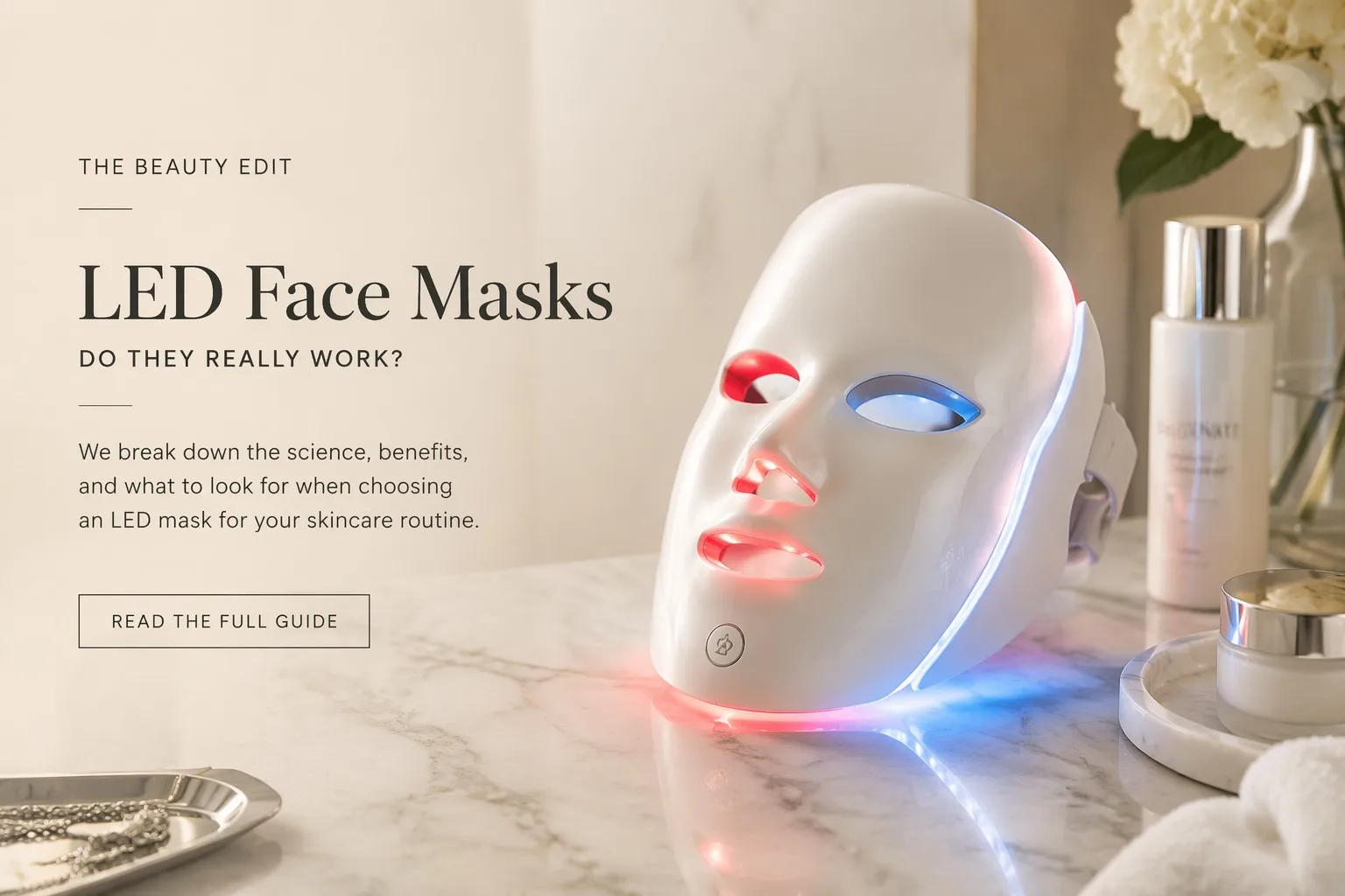 Futuristic LED face mask with glowing lights