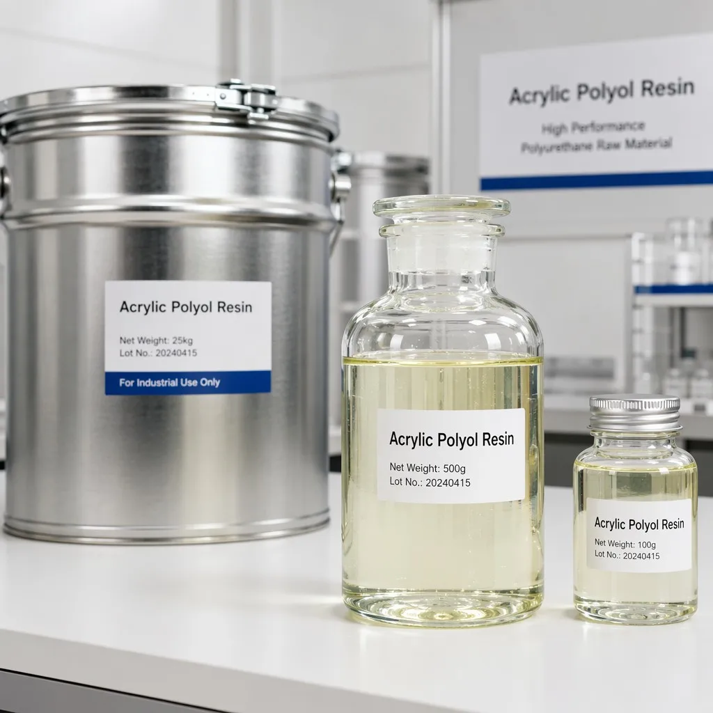 Acrylic polyol resin in industrial containers at Union Chemical manufacturing facility