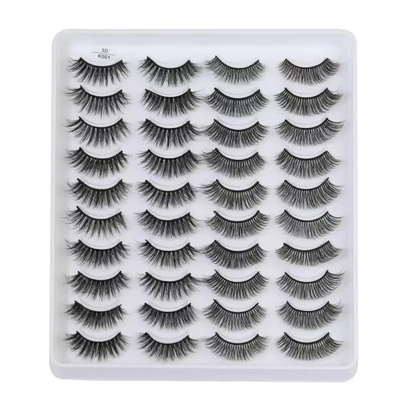 

20 Pairs 18-25 mm 3d Mink Lashes Bulk Faux Thick Long Wispy Natural Mink Lashes Pack Short Wholesales Natural False Eyelashes