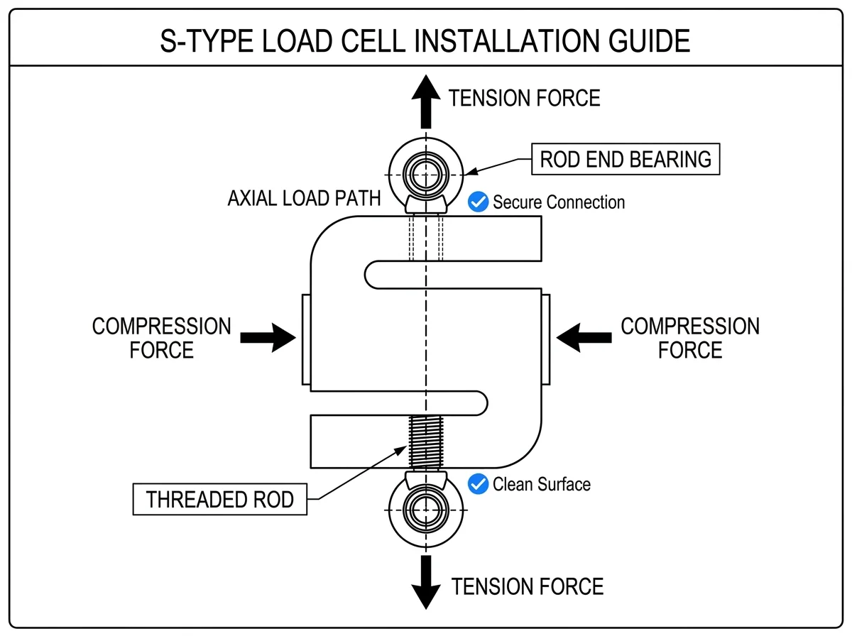 Proper vertical alignment of S-beam sensor