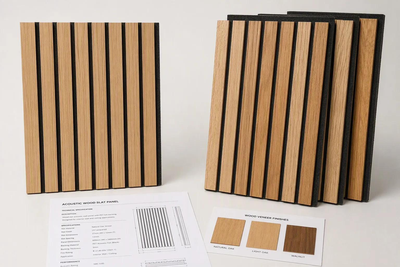 acoustic panels material specification and sample comparison