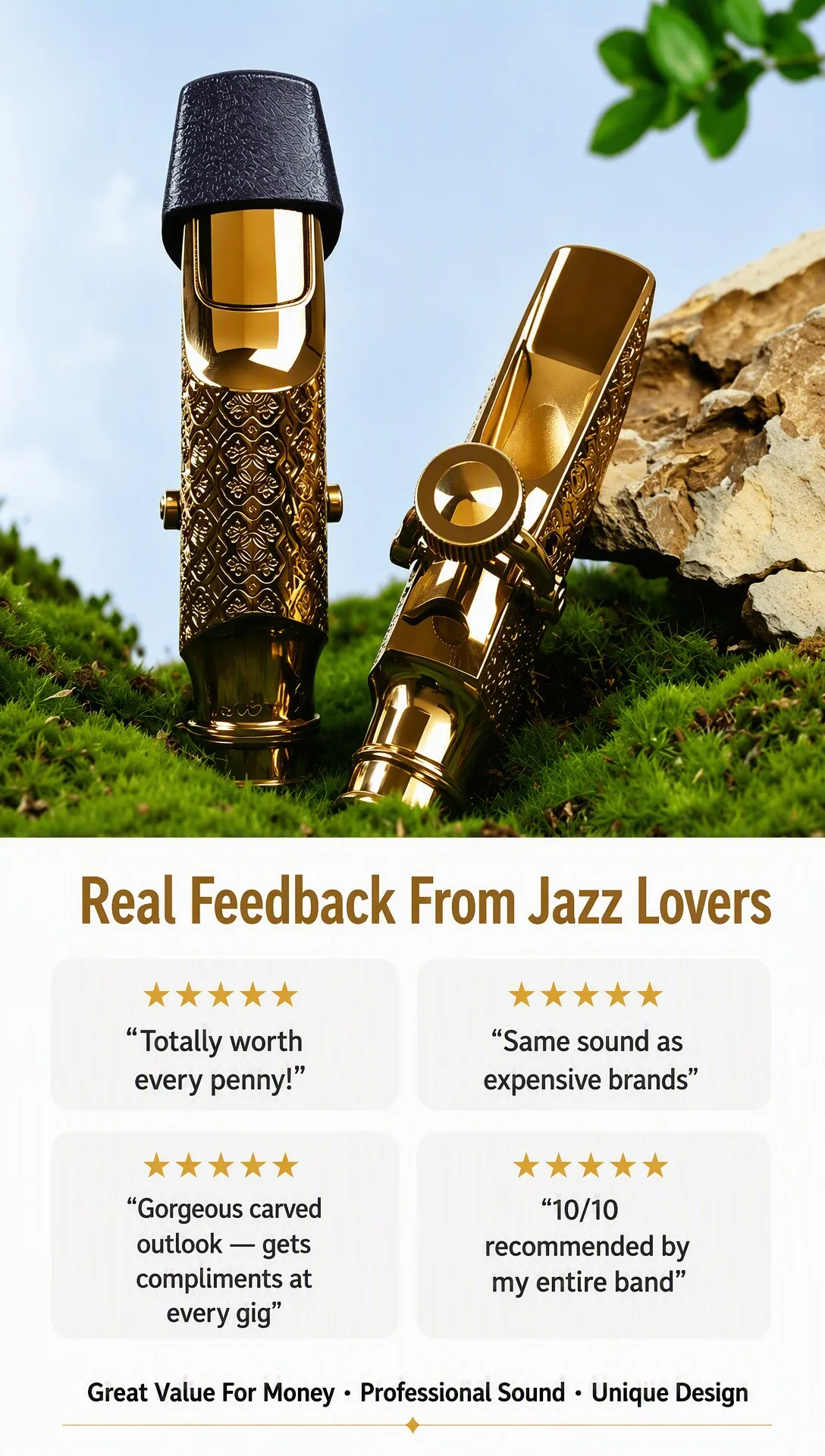 Metall-Altsaxophon-Mundstück JOYLITE Lava Tone Brass Professionelles Jazz-Saxophon-Mundstück – Detail 6