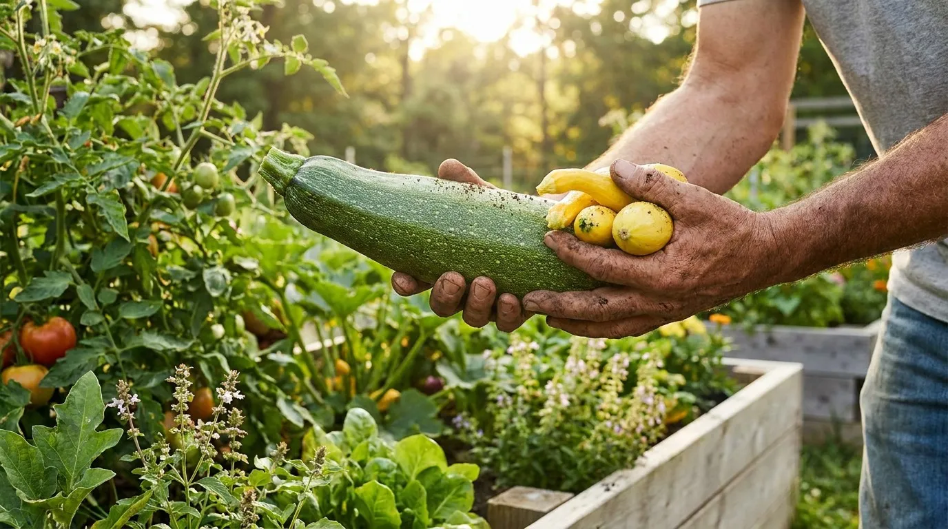 Fresh summer squash harvest