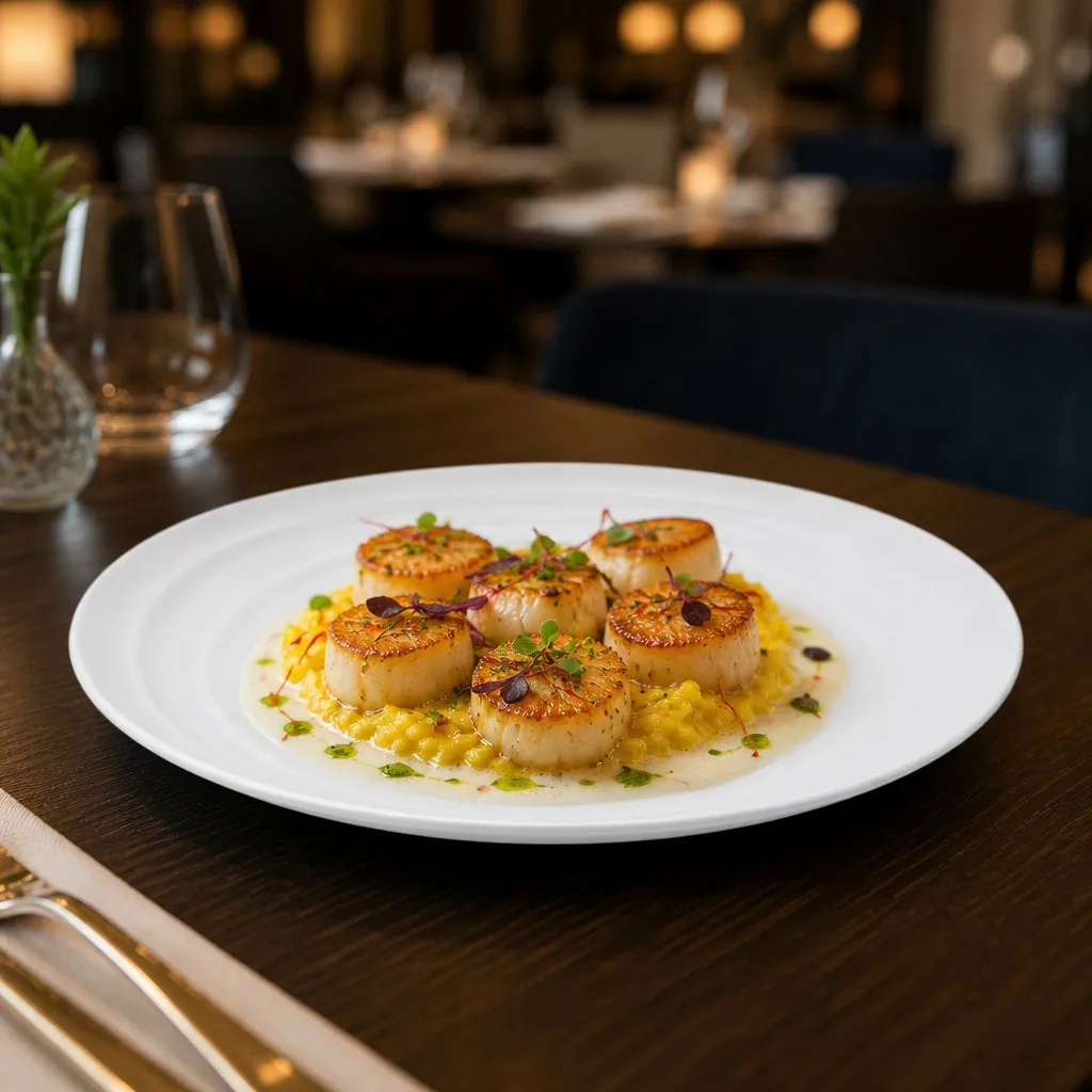 Restaurant scallop scene