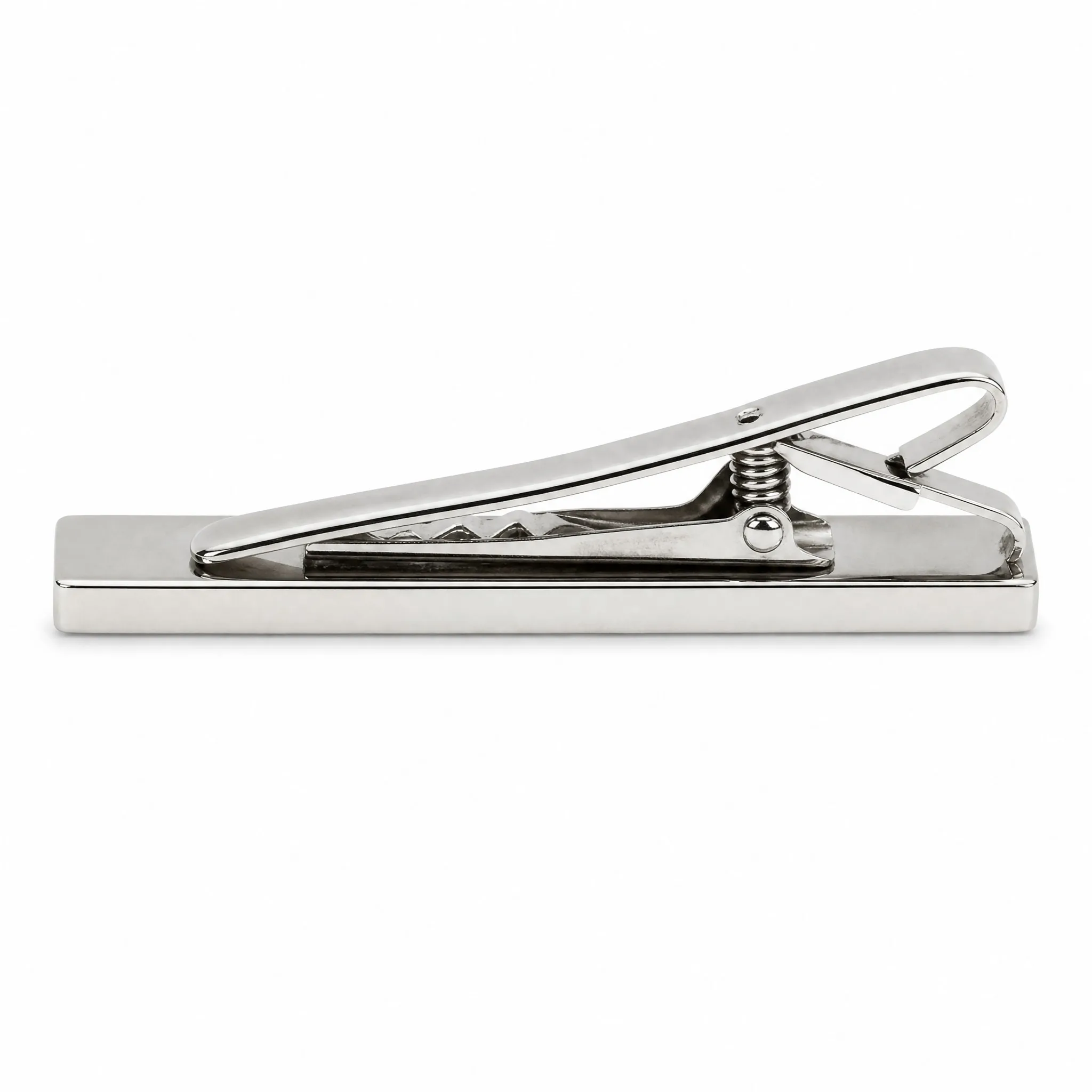 Silk screen printed tie clip back spring clip mechanism