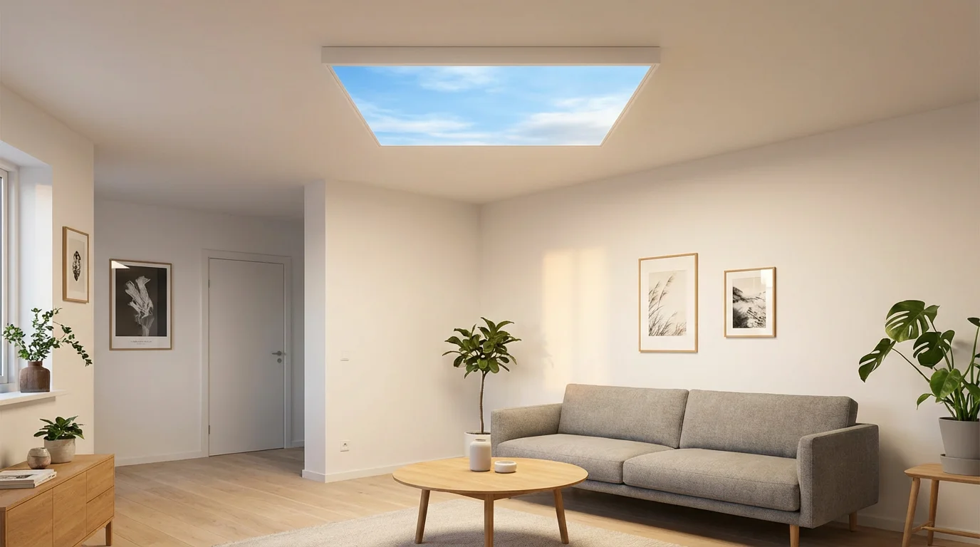 YUERSky artificial skylight in Nordic living room