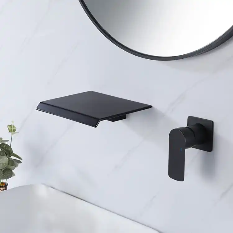 Cascade Waterfall Wall Basin Mixer Model 94 91263B Perspective View cascade-waterfall-wall-basin-mixer-perspective
