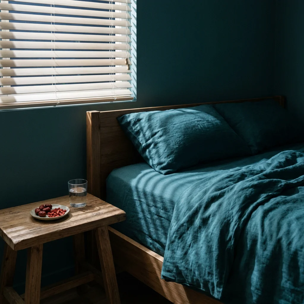 Peaceful bedroom at night representing the golden hours of sleep