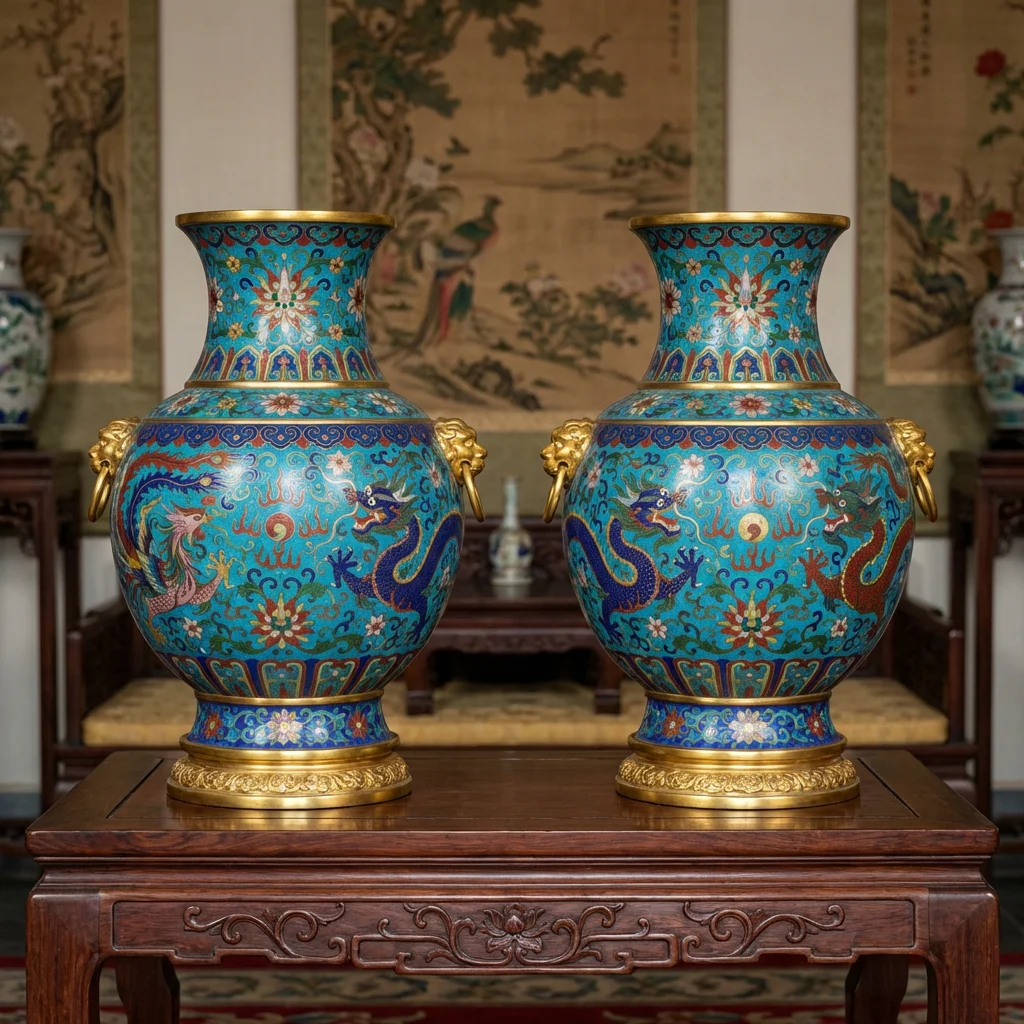Imperial Style Cloisonne Vases