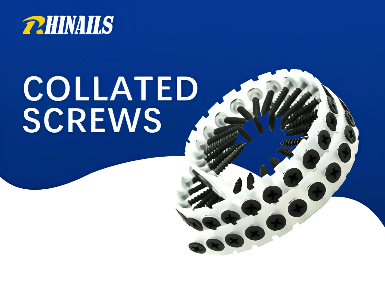Rhinails collated drywall screws strip for high-speed auto-feed screwdrivers