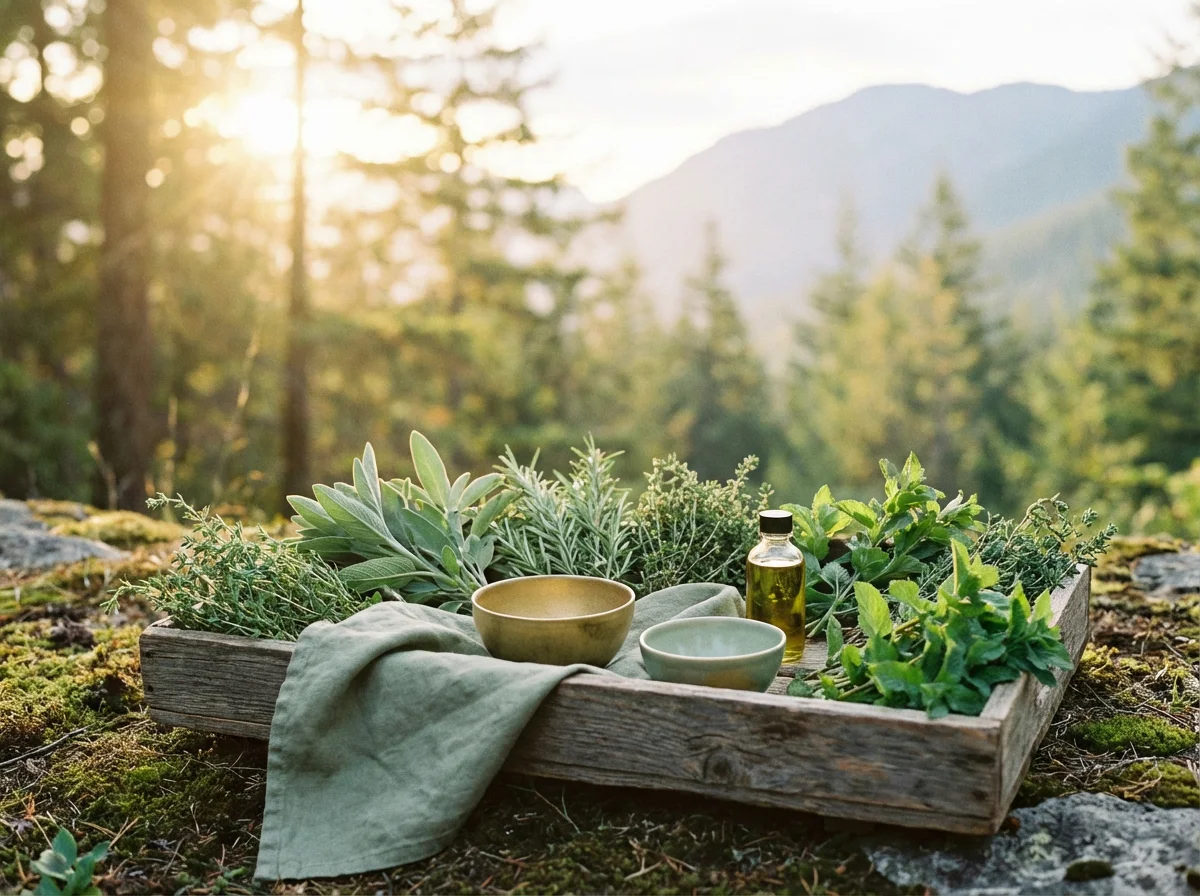 Wild Herbs with Dew