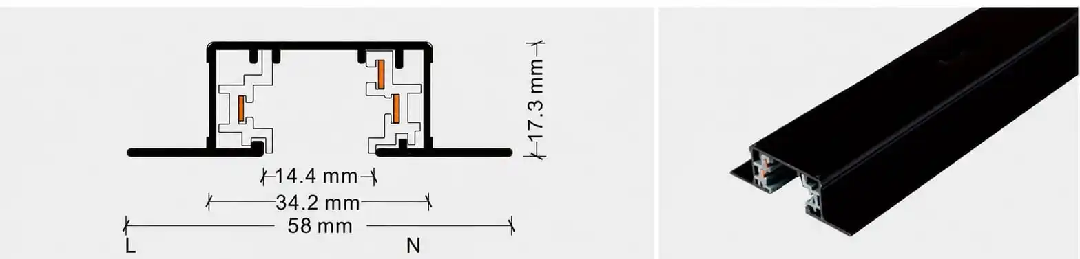 Three Wire Recessed Track A-shape &mdash; product image and specifications