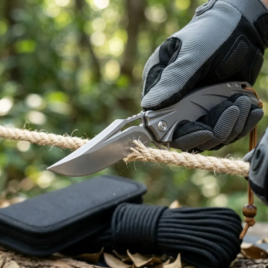Titanium Knife in Use