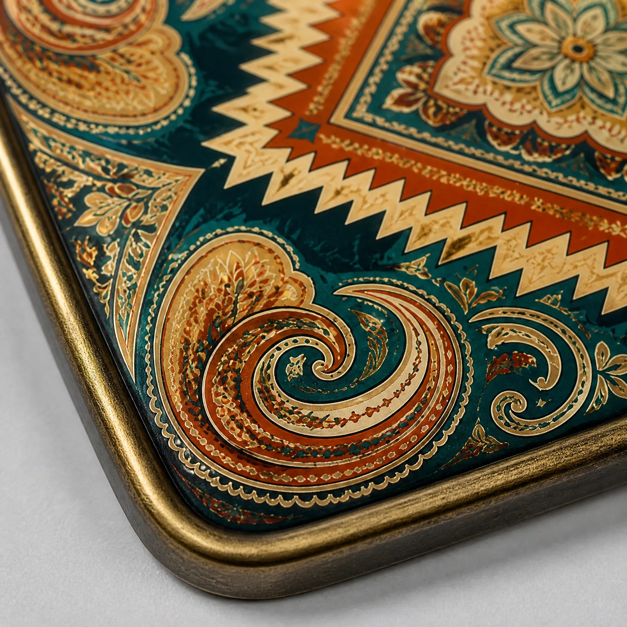 Macro detail of UV printed geometric pattern