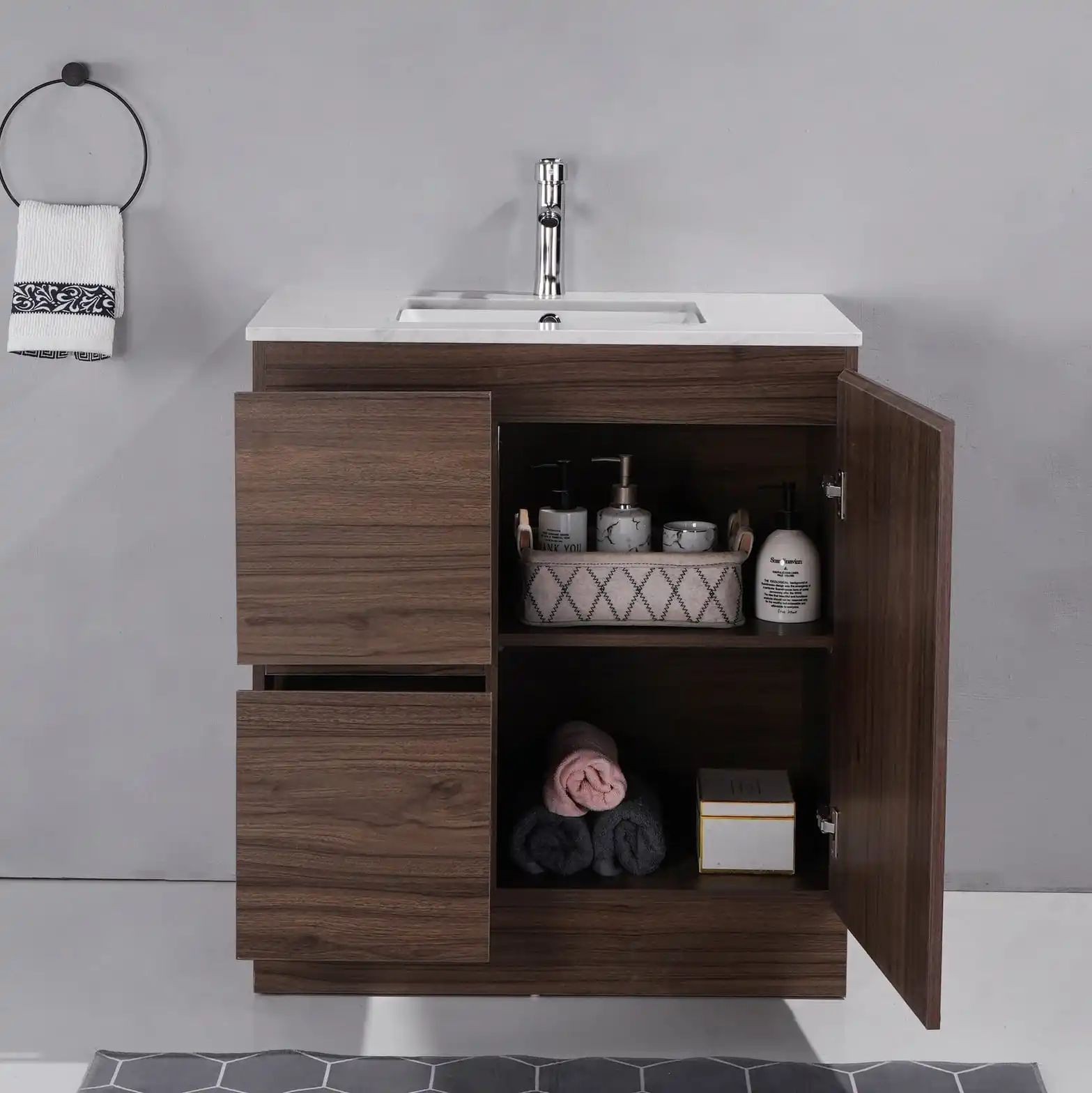 walnut-stone-pvc-vanity-7501-open-drawers