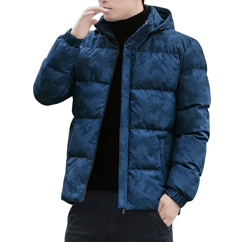 

Wholesale Plus Size Winter Fashion Men Stand Collar Zipper 100% Polyester Oversized Custom Down Coats Puffer Jacket