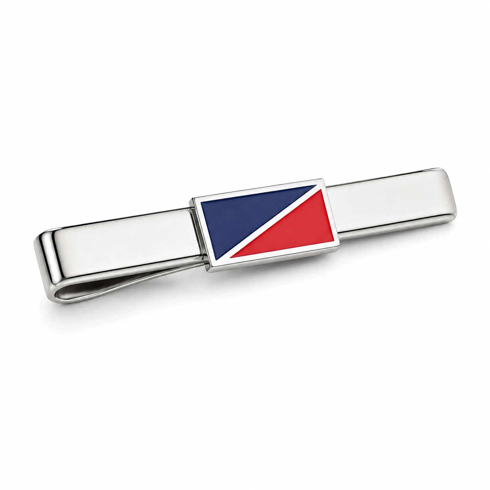 Soft enamel tie clip 45 degree angle view