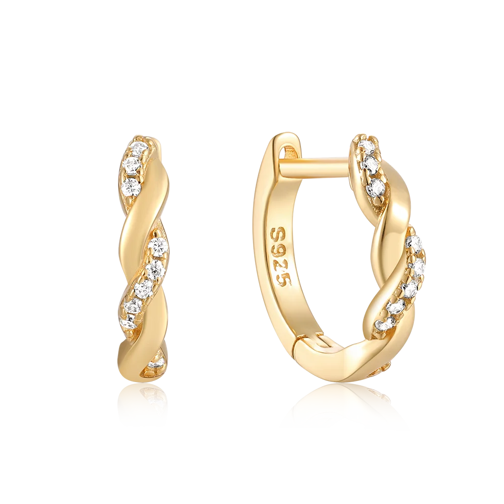 

CANNER New Trend Moissanite Diamond Classic Simple Earrings Simple Ins S925 Sterling Silver Cross Twist Hoop Earrings For Girls