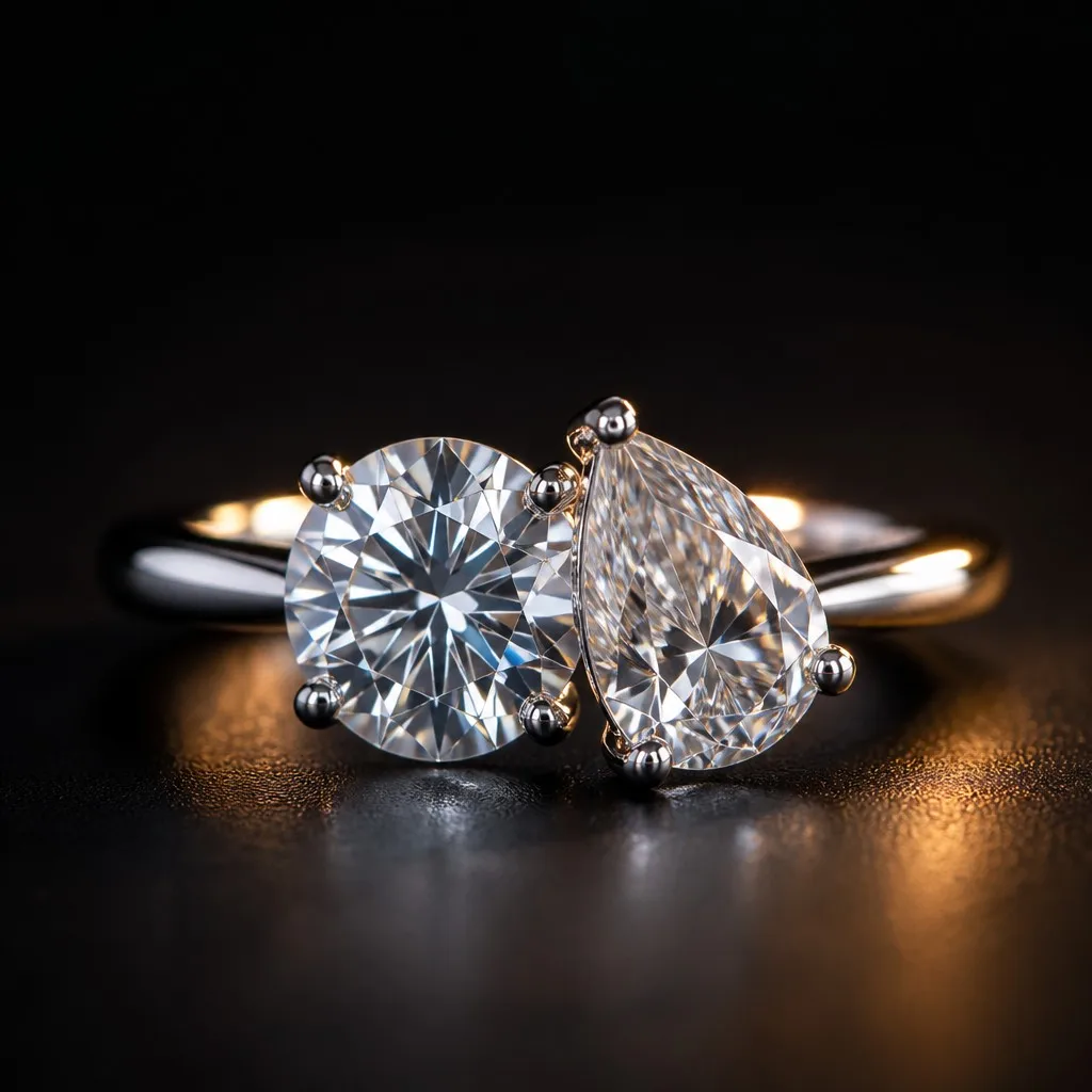 Two-Stone Moissanite ring