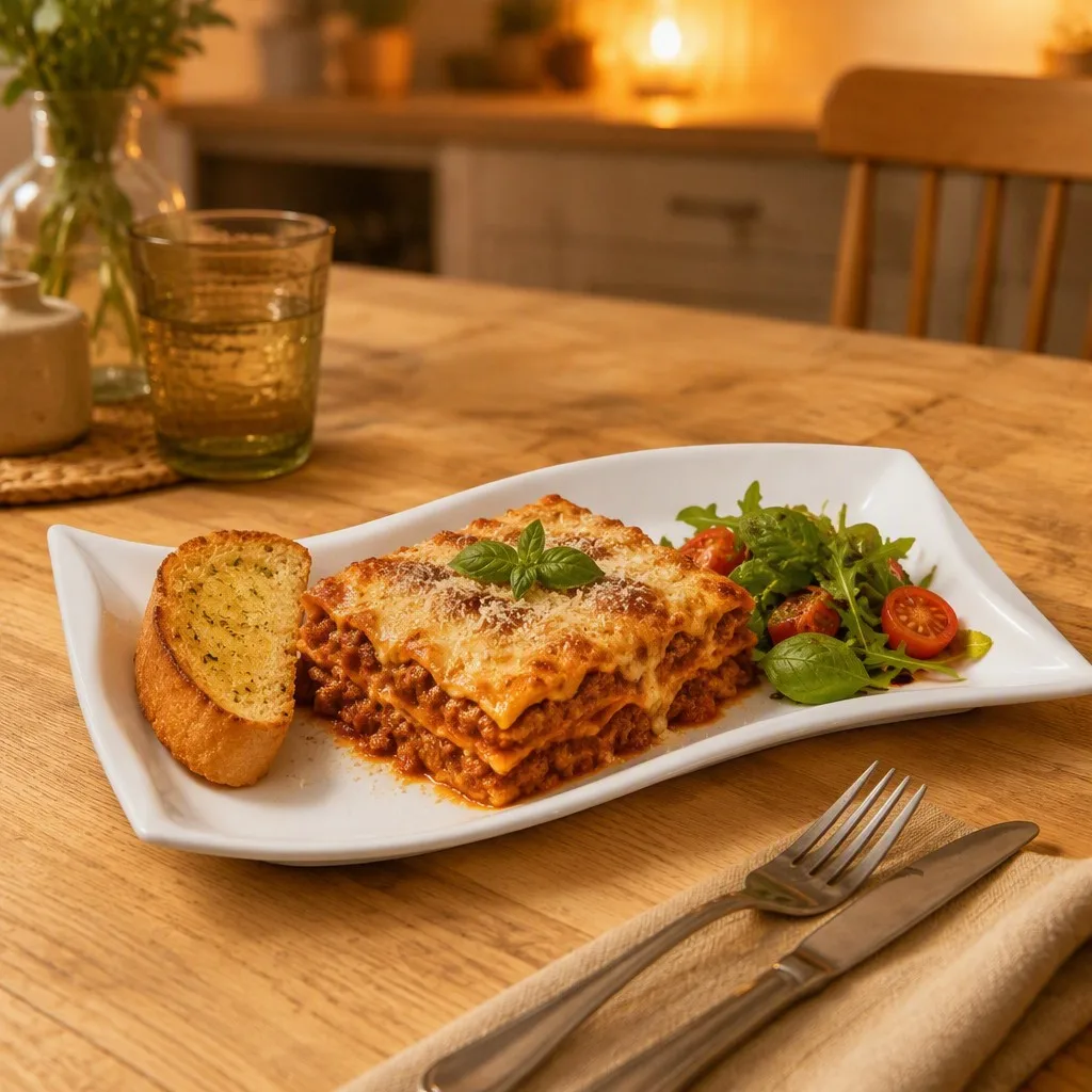 Family lasagna scene