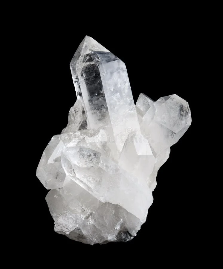HD clear quartz crystal cluster micro photography