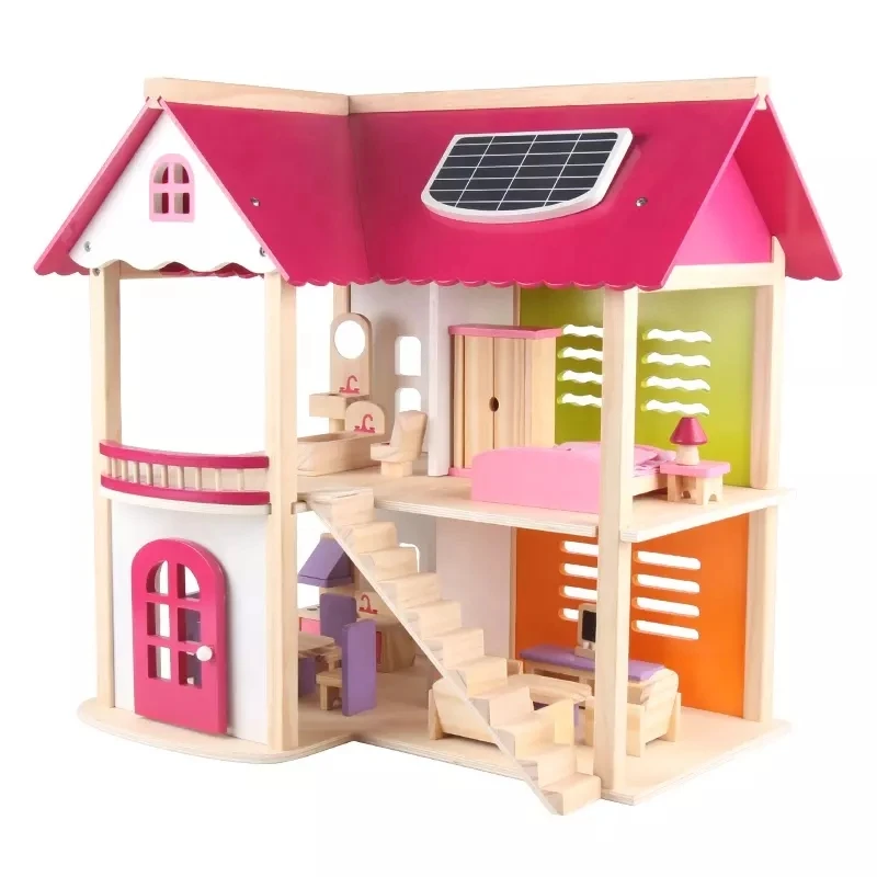 

New 3d Villa Furniture Diy Miniature Model Christmas Gifts Toys Wooden Doll House For Children