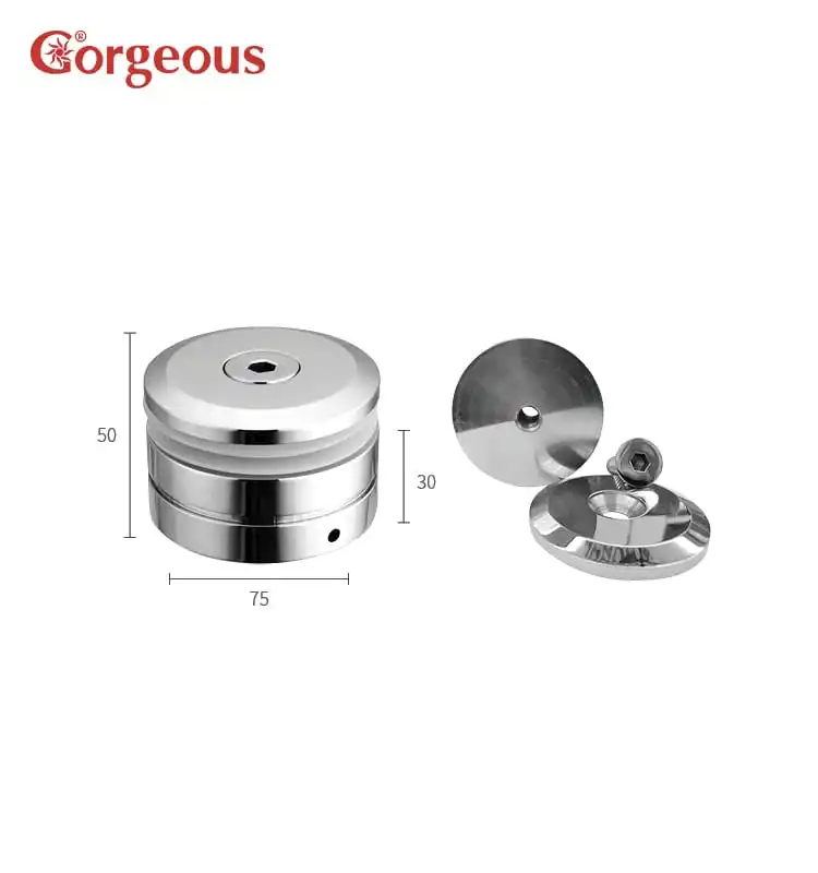 c5711 glass to wall bracket technical drawing and glass fixing bolt dimensions