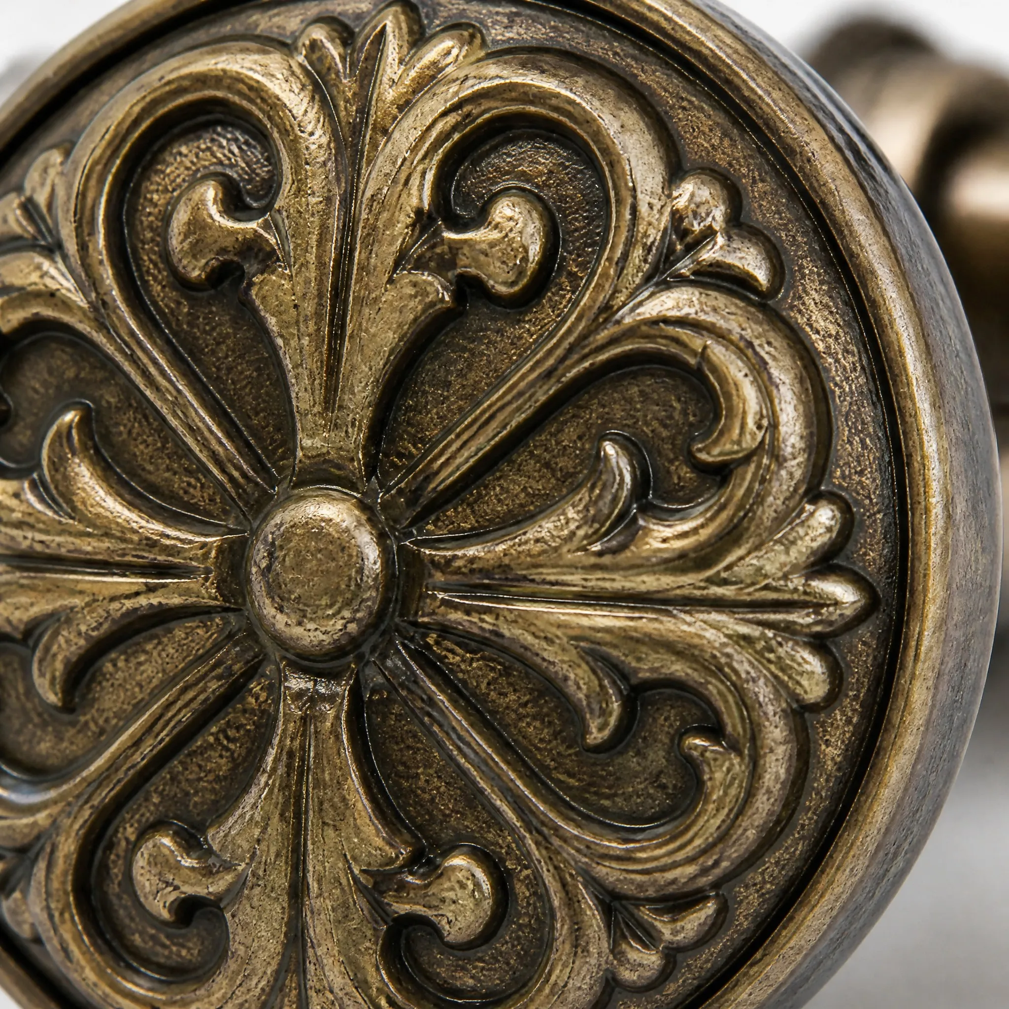 Antique cufflinks macro oxidized patina texture