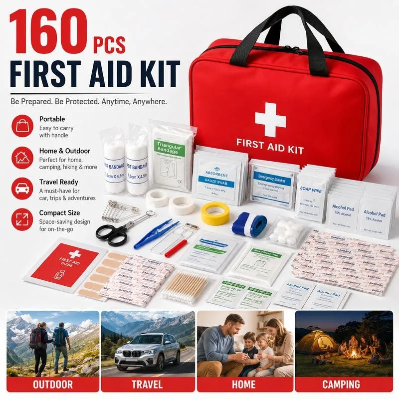 160 Pcs First Aid Kit Main Product View
