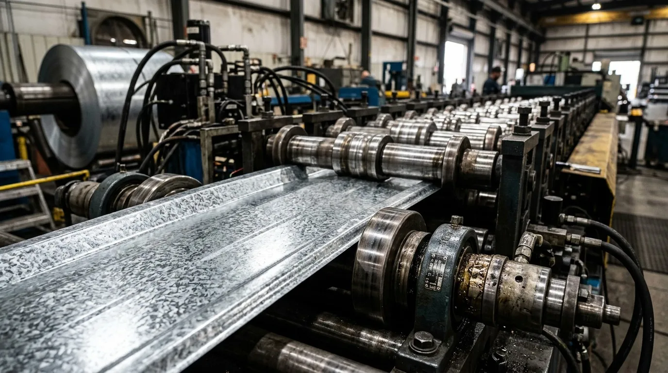 Close-up of High-Grade Galvanized Steel for Grain Silo Manufacturing