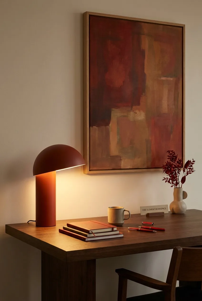 Fire Element Home Office Desk Setup