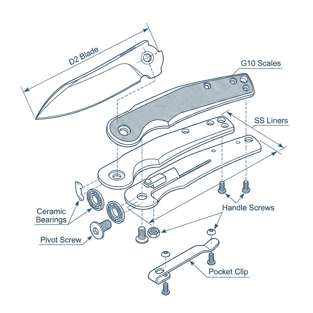Exploded View of D2 EDC Folder