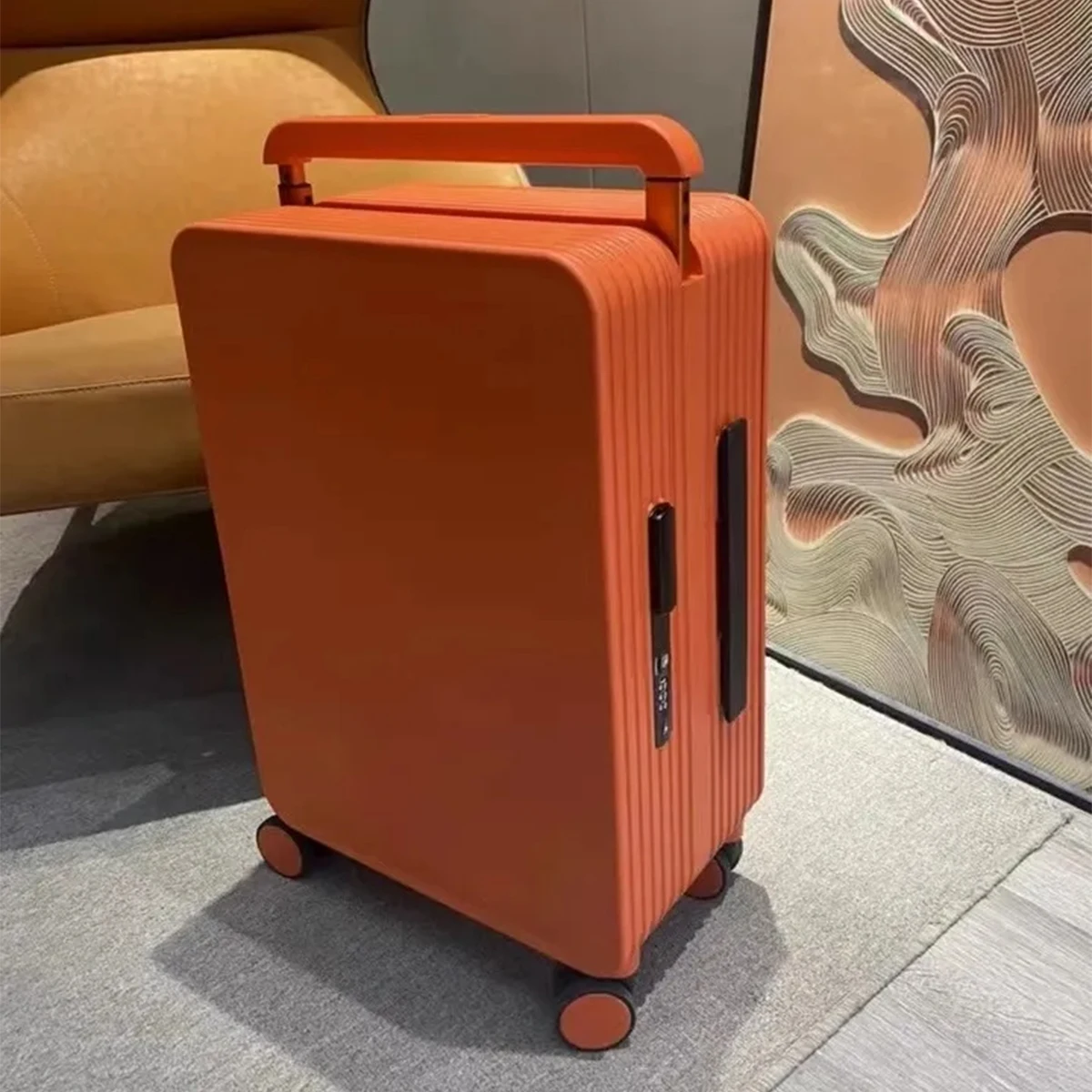 

Wide Handle Travel Luggage Suitcase Rolling Spinner Wheels Hardside Abs Tsa Lock 20 24 Inch Unisex Traveling Trolley Case